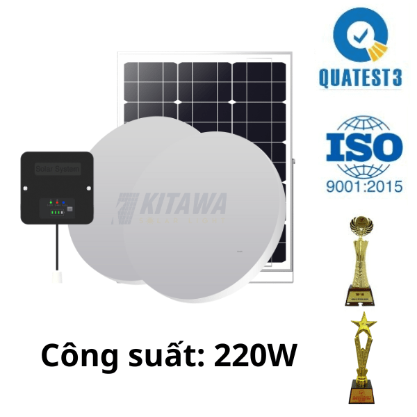 Đèn Ốp Trần Năng Lượng Mặt Trời 220W KITAWA Siêu Sáng - 2CL.220