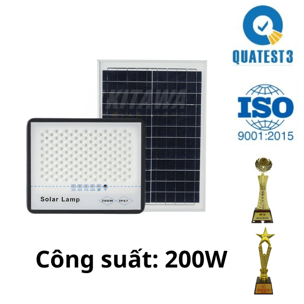 [200W] Đèn pha năng lượng mặt trời chống chói 200W KITAWA DP5200