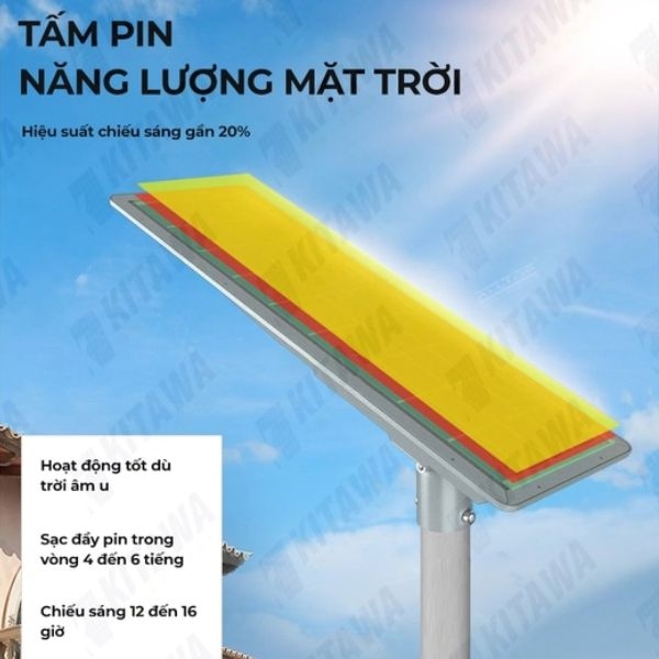 [100W] Đèn Liền Thể Năng Lượng Mặt Trời 100W Kitawa LT13100