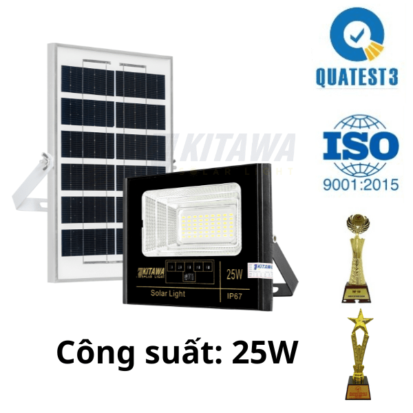 Đèn pha năng lượng mặt trời 25W Kitawa DP125