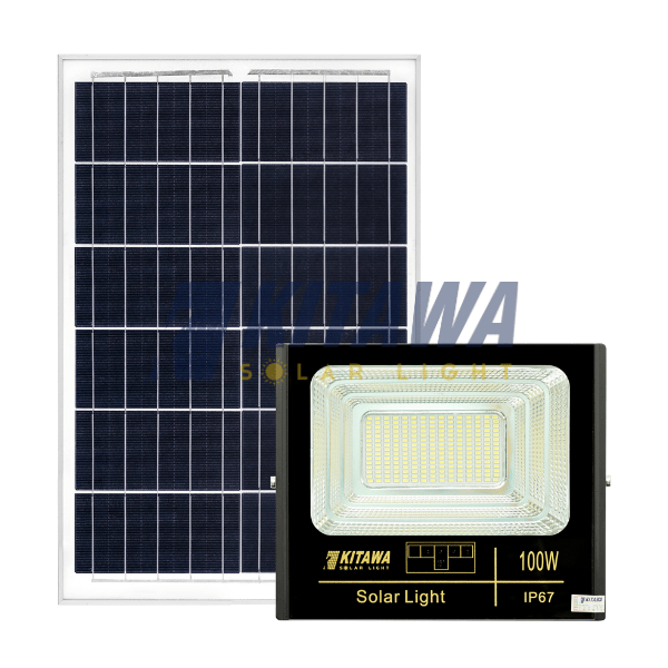 [100W] Đèn Pha Năng Lượng Mặt Trời Kitawa 100w Ip67 DP1100