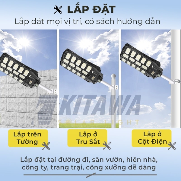 [650W] Đèn liền thể năng lượng mặt trời Kitawa 650W LT14650