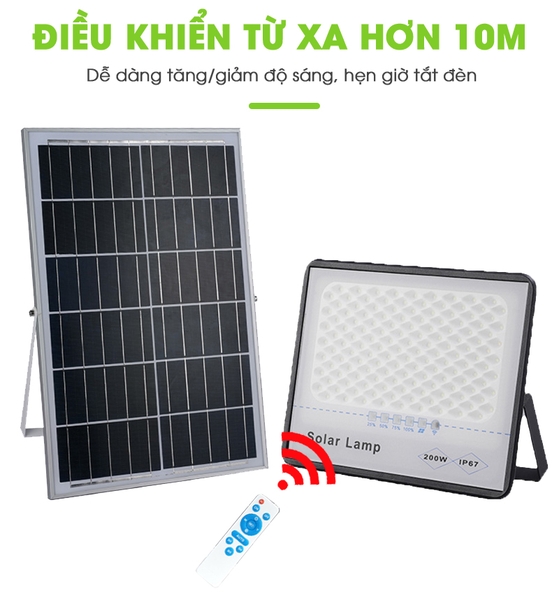 [200W] Đèn pha năng lượng mặt trời chống chói 200W KITAWA DP5200