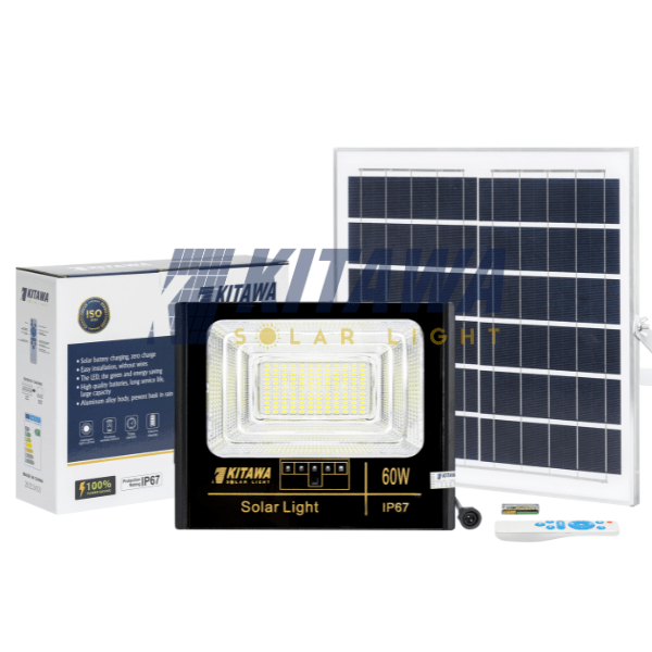 [60W] Đèn Pha Năng Lượng Mặt Trời Kitawa 60W IP67 DP160