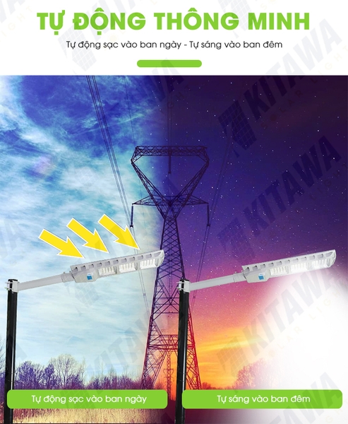 [300W] Đèn đường năng lượng mặt trời liền thể 300W KITAWA LT8300