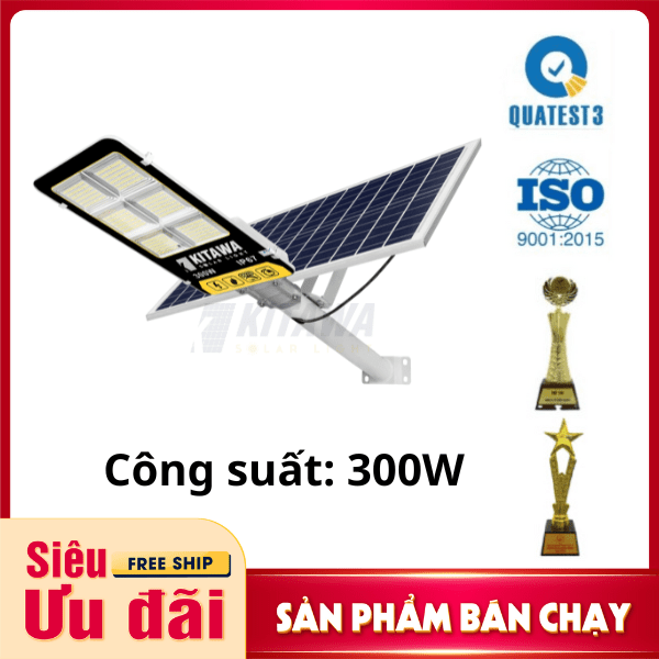 [300W] Đèn Đường Năng Lượng Mặt Trời KITAWA Solar Light 300W BC1300