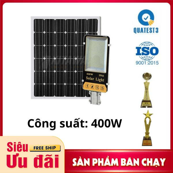 [400W] Đèn Năng Lượng Mặt Trời 400W Kitawa BC2400 -Tấm Pin Mono Cao Cấp