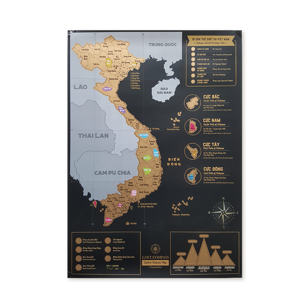 Vietnam Scratch Map Gold Deluxe Edition
