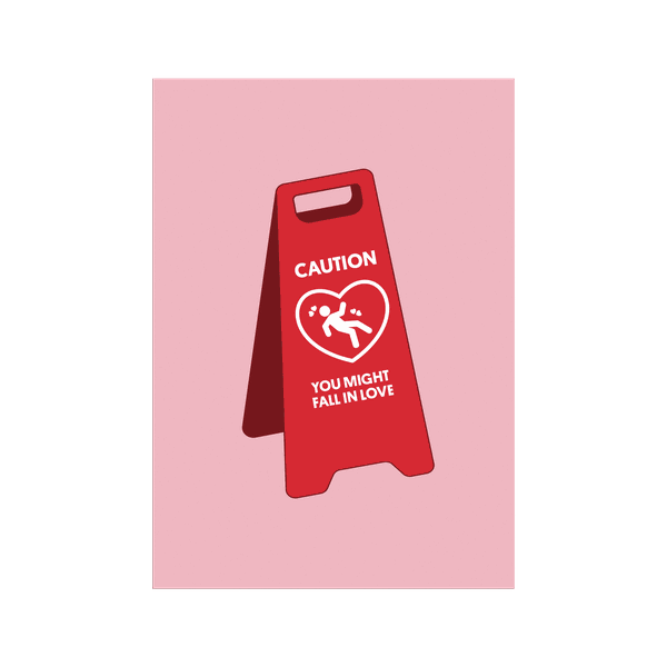 Caution Postcard