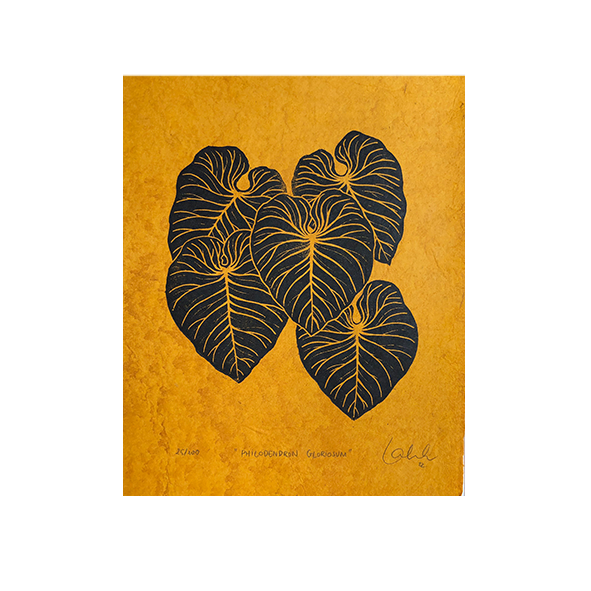 Philodendron Gloriosum Lino Print