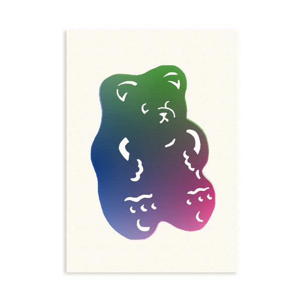 Dark Berry Gummy Bear Mini Riso Print