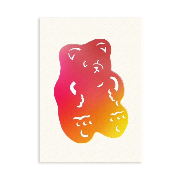 Tropical Gummy Bear Mini Riso Print