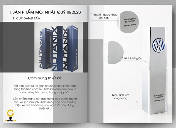 Dòng cúp vinh danh dạng tấm