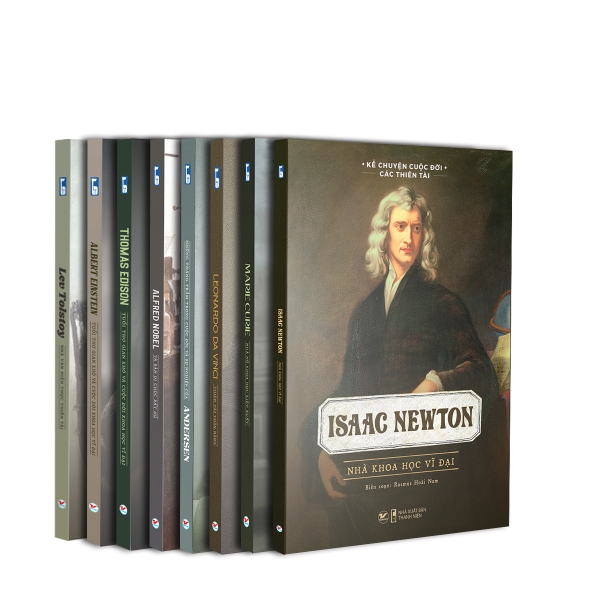 Combo 8  cuốn bộ sách thiên tài (2b): Beethoven, Marie Curie, Leonardo DaVinci, Alfred Nobel, Andersen, Lev Tolstoy, Thomas Edison, Isaac Newton