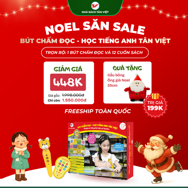 Bút chấm đọc - Học tiếng Anh Tân Việt (Trọn bộ 1 Bút + 12 cuốn sách)