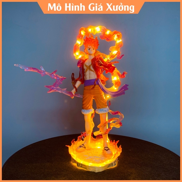 Mô hình OnePieceLuffy Gear 5 Nika đỏ bản có vũ khí cầm tay chế led có base đẹp cao 20 cm - OnePiece  - bọ túi OPP + Có Hộp Đẹp -  K12-T3-S5