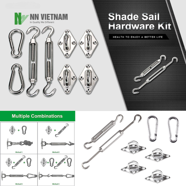 Shade Sail Hardware Kit for Rectangle Sun Shade Sails Stainless Steel