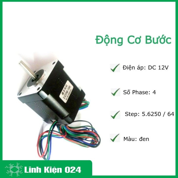 Động Cơ Bước 42BYGH47-401A 12V 1.8 Độ (k1h20)