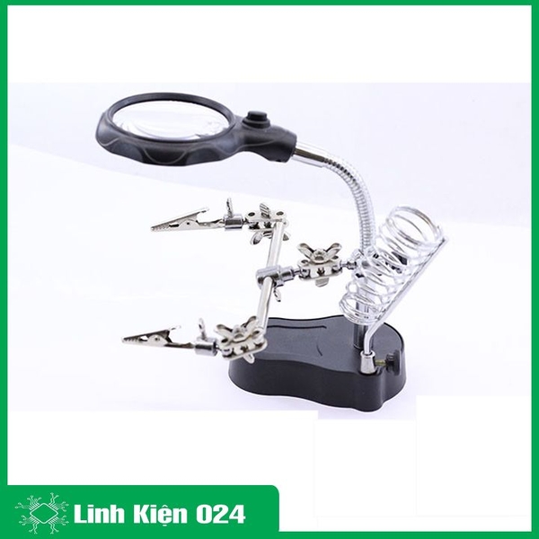 Kính Lúp Để Bàn MG16126 Có Tay Kẹp Có Đèn 4 Trong 1