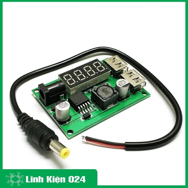 Module Hạ Áp Buck DC-DC Vin 6-40VDC Vout 5VDC 3A 2 Đầu Ra USB V3 (K2E6)