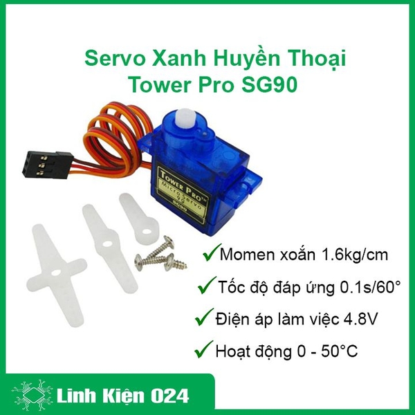 Servo Xanh Huyền Thoại Tower Pro SG90 Giá Rẻ ,  Góc Quay 180 Độ