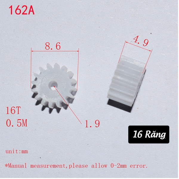 Bánh Răng Nhựa Trục 2mm