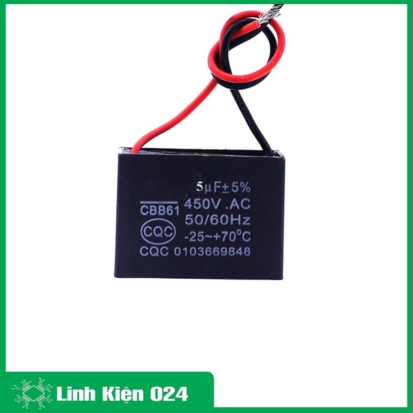 Tụ Quạt 5uf 400VAC 50/60HZ (K8I14)