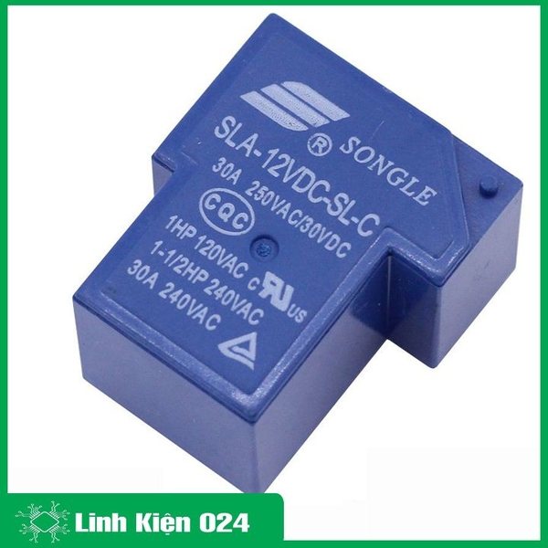Relay Songle SLA 30A - 12V 6 Chân Màu Xanh (K4F4)