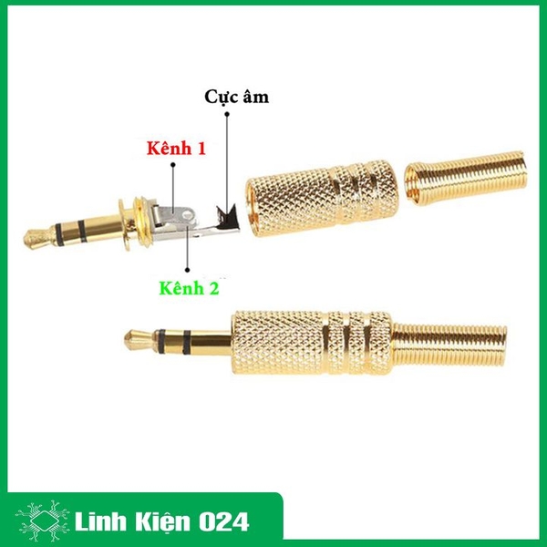 Jack Audio 3.5mm Đực Màu Vàng Gold Cực Chất