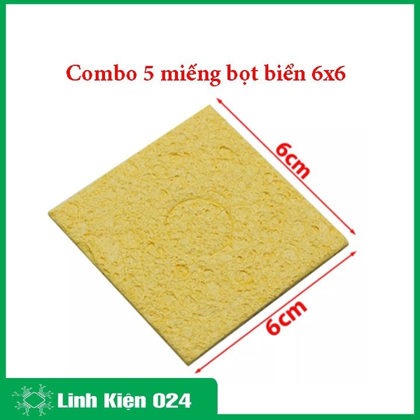 Bộ 5 Miếng Bọt Biển Vệ Sinh Mỏ Hàn 6x6Cm Tiện Dụng