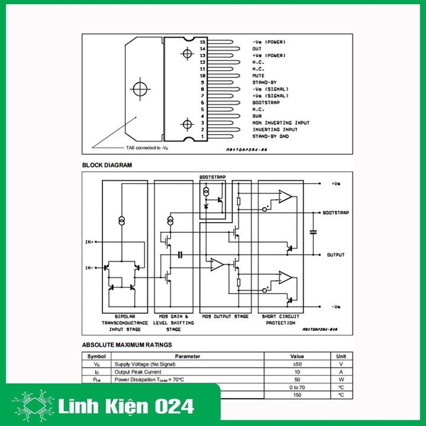 TDA7294 (Chính Hãng ST) ZIP1 (K9E14)