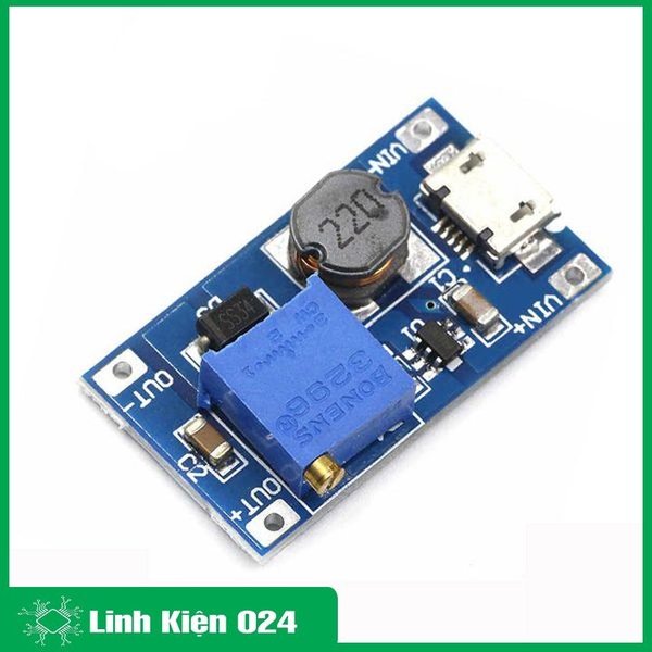 Module Boost DC DC 2-24V 2A MT3608 V2 (K2C2)