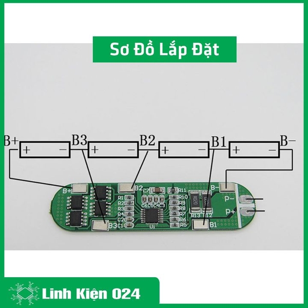 Module Bảo Vệ Pin Lithium 4 Cell 16.8V Dòng Xả 6A (K2I11-2)