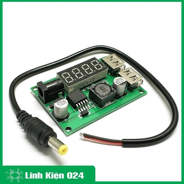 Module Hạ Áp Buck DC-DC Vin 6-40VDC Vout 5VDC 3A 2 Đầu Ra USB V3 (K2E6)