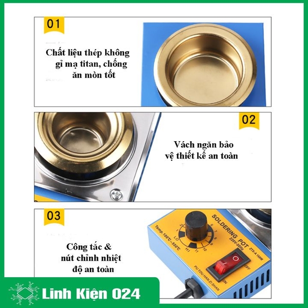 Bể Nhúng Thiếc Soldering ZTX-21B 160W 50mm ( BH : 1 Tháng)