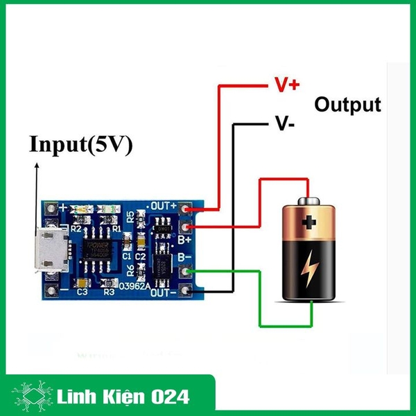 Mạch Sạc Pin 18650 TP4056 Mini
