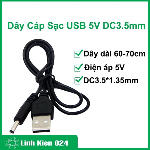 Dây Cáp Sạc USB 5V DC3.5mm Máy Rửa Mặt Foreo Luna/Luna 2/Mini/Mini 2/Go/Luxe