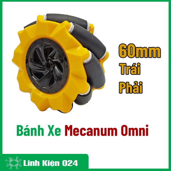 Bánh Xe Mecanum Omni, Bánh Xe Đa Hướng, Bánh Xe Thông Minh 60mm
