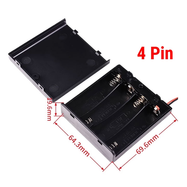 Đế Pin AA Có Nắp, Kèm Công Tắc ( Đấu Nối Tiếp ) (K2B15)