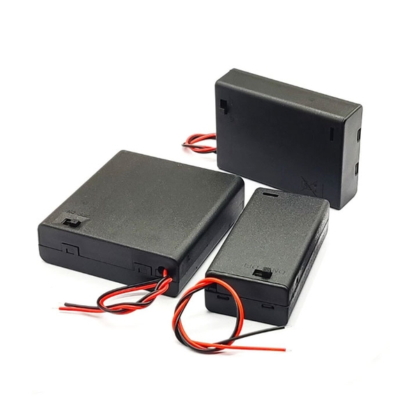 Đế Pin AA Có Nắp, Kèm Công Tắc ( Đấu Nối Tiếp ) (K2B15)