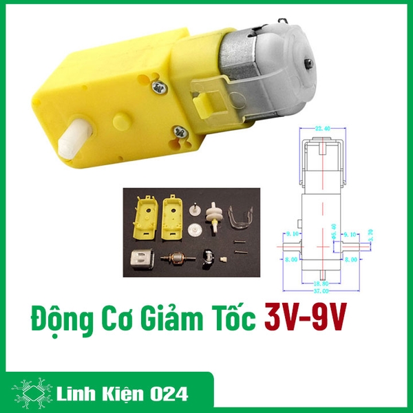 Động Cơ Giảm Tốc Vàng 3V-9V Chế Xe Mô Hình (k1i17)