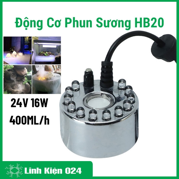 Động Cơ Phun Sương HB20 Có Đèn 20mm 24VDC 16W 400ml/h