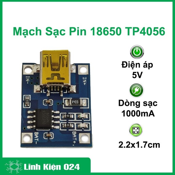 Mạch Sạc Pin 18650 TP4056 Mini