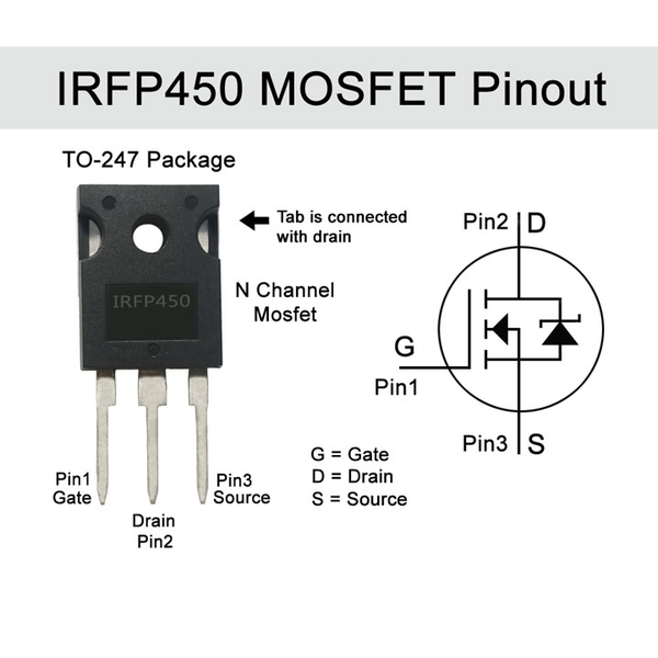 Mosfet IRFP450 TO-247 14A 500V N-1CH (K9D4)
