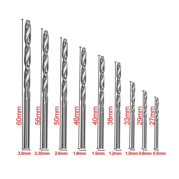 Bộ 25 Chiếc Mũi Khoan HSS QST 0.5mm-3.0mm