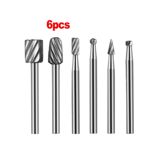 Combo 6 Mũi Khoan, Khắc, Mài HSS Trục 3.17mm Đa Năng
