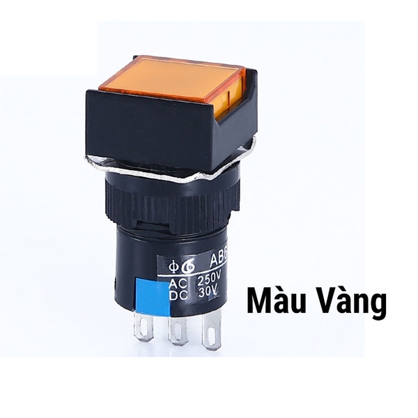 Nút Nhấn Đề Vuông 24VDC Al6- M Nhấn Nhả Có Đèn Nhiều Màu (K5H14)