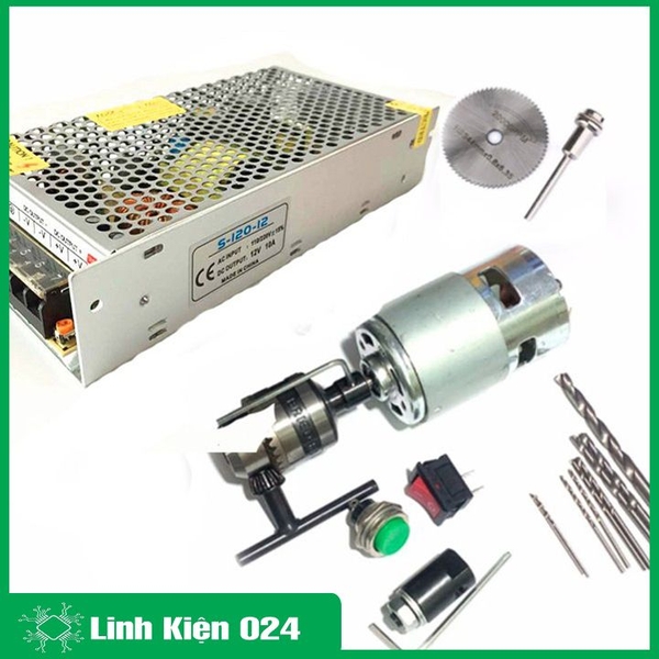 Máy Khoan 775 Tự Chế Từ Động Cơ 775 Trục D và Phụ Kiện V3