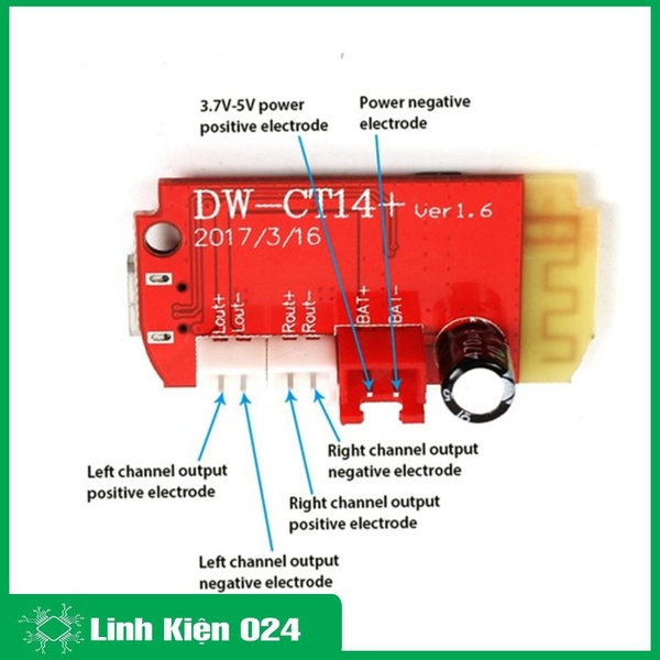 Module Khuếch Đại Âm Thanh CT14 Mini 4.2  Bluetooth Stereo Class F 5W + 5W(k5d8)