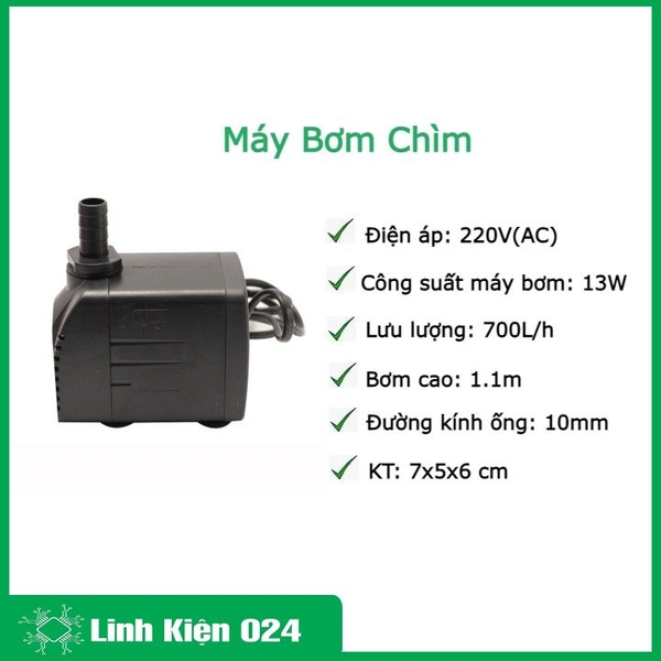Máy Bơm Chìm  220VAC 13W 700L/h
